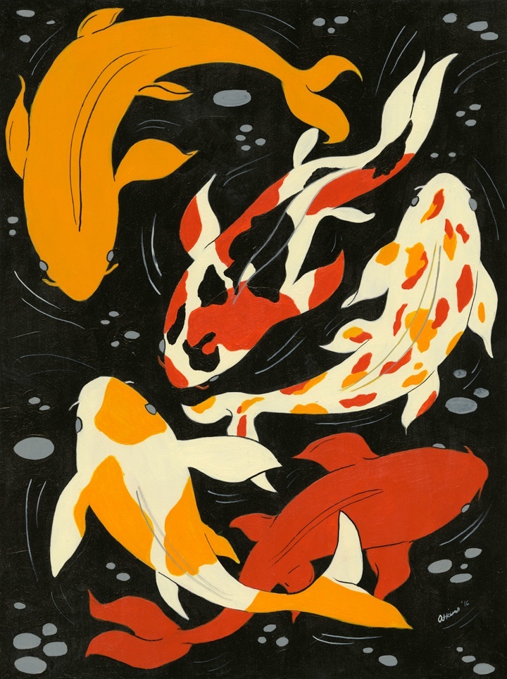 Koi in Black Water by Amanda Laurel Atkins by Amanda Laurel Atkins ...